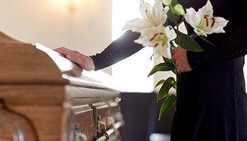 Man at funeral